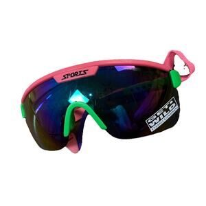 90s Pink RETRO SPORTS WRAP AROUND Style SUN GLASSES - Clearly Canadian Get Wild